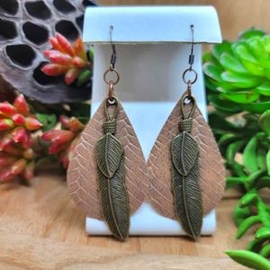 HAND CRAFTED Faux leather earrings